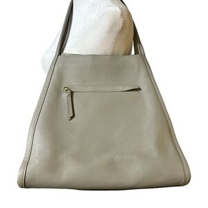 Nordstroms Large Leather Tote, Handle Split, 14”x12”x8”, Large Pockets, Gray